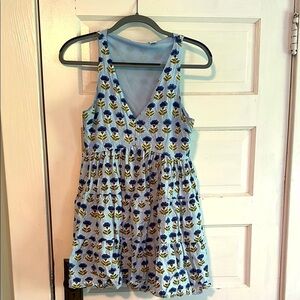 Sincerely Jules Blue and Black Sleeveless V-Neck Sundress